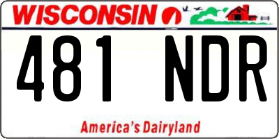 WI license plate 481NDR