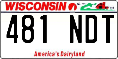 WI license plate 481NDT