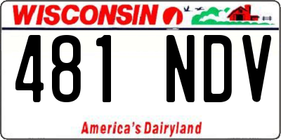 WI license plate 481NDV