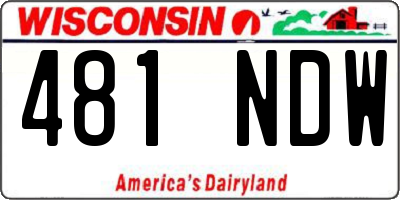 WI license plate 481NDW