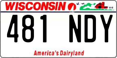 WI license plate 481NDY