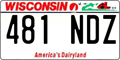 WI license plate 481NDZ