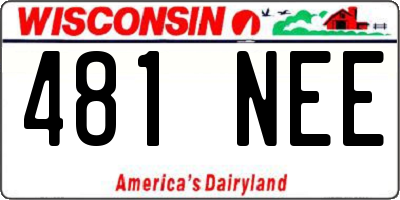 WI license plate 481NEE