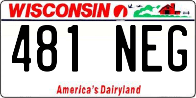 WI license plate 481NEG