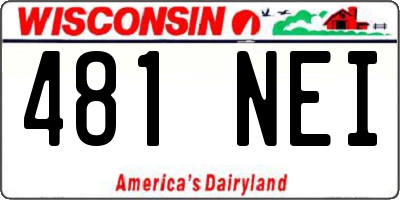 WI license plate 481NEI