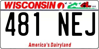 WI license plate 481NEJ