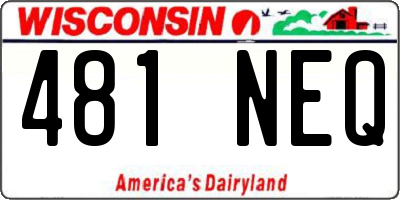 WI license plate 481NEQ