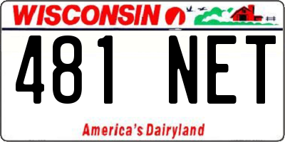 WI license plate 481NET