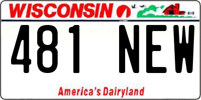 WI license plate 481NEW