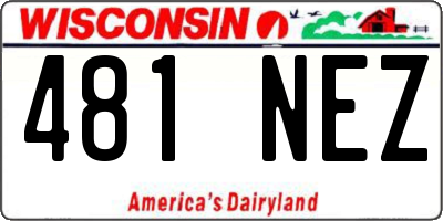 WI license plate 481NEZ