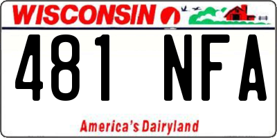 WI license plate 481NFA