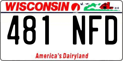 WI license plate 481NFD