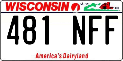 WI license plate 481NFF