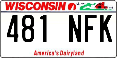 WI license plate 481NFK
