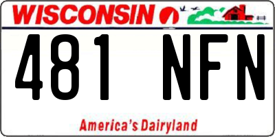 WI license plate 481NFN