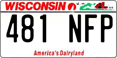 WI license plate 481NFP