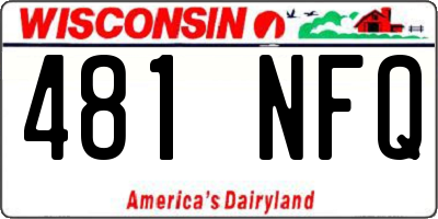 WI license plate 481NFQ