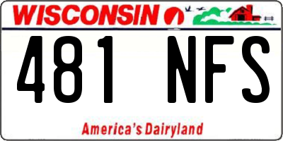 WI license plate 481NFS