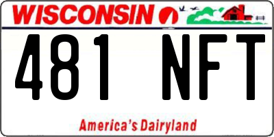 WI license plate 481NFT