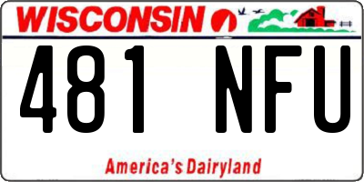 WI license plate 481NFU