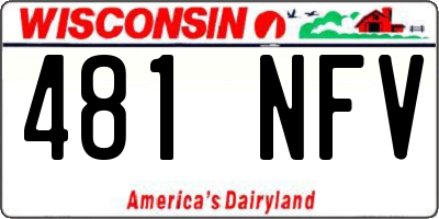 WI license plate 481NFV