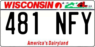 WI license plate 481NFY