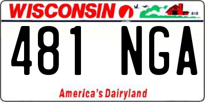 WI license plate 481NGA