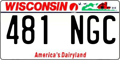 WI license plate 481NGC