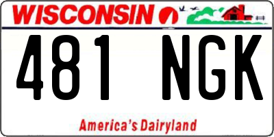 WI license plate 481NGK