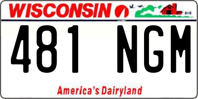 WI license plate 481NGM