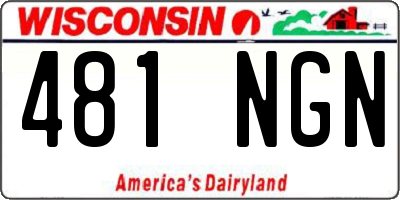 WI license plate 481NGN