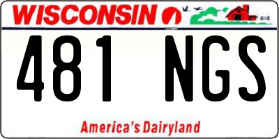 WI license plate 481NGS