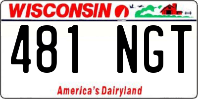 WI license plate 481NGT