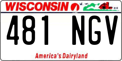 WI license plate 481NGV