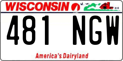 WI license plate 481NGW