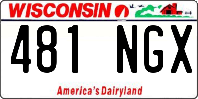 WI license plate 481NGX