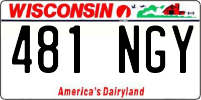 WI license plate 481NGY