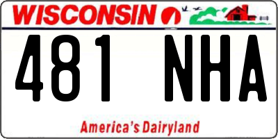 WI license plate 481NHA