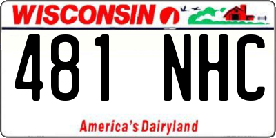 WI license plate 481NHC