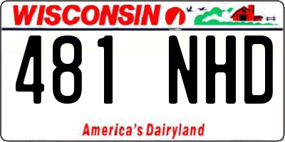 WI license plate 481NHD
