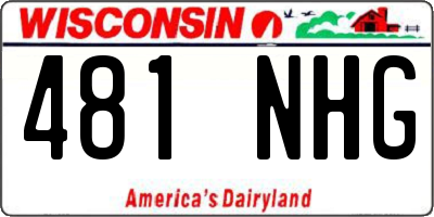 WI license plate 481NHG