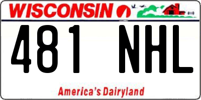 WI license plate 481NHL