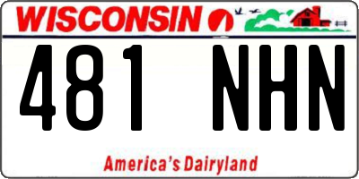 WI license plate 481NHN