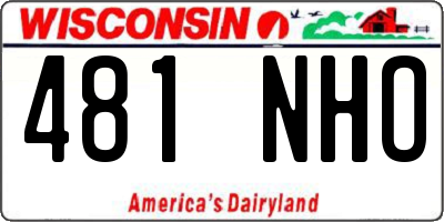 WI license plate 481NHO
