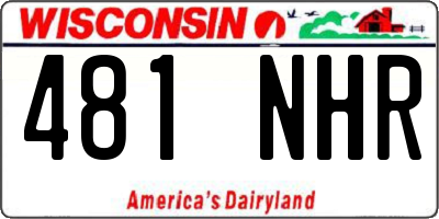 WI license plate 481NHR