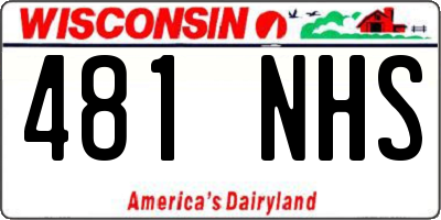 WI license plate 481NHS