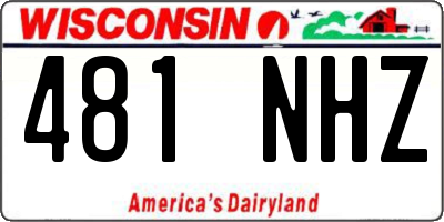 WI license plate 481NHZ