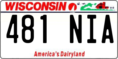 WI license plate 481NIA