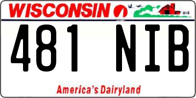 WI license plate 481NIB