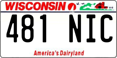 WI license plate 481NIC